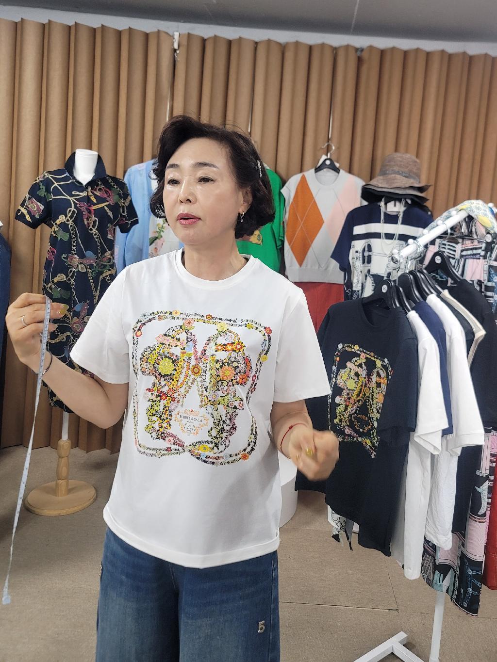 사각 플라워프린팅 TS