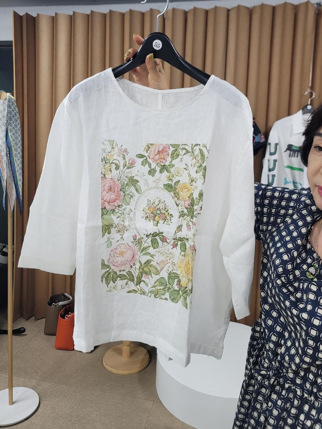 린넨 플라워프린팅 TS